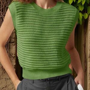 NWT WarmWaves Green Sleeveless Knit Top